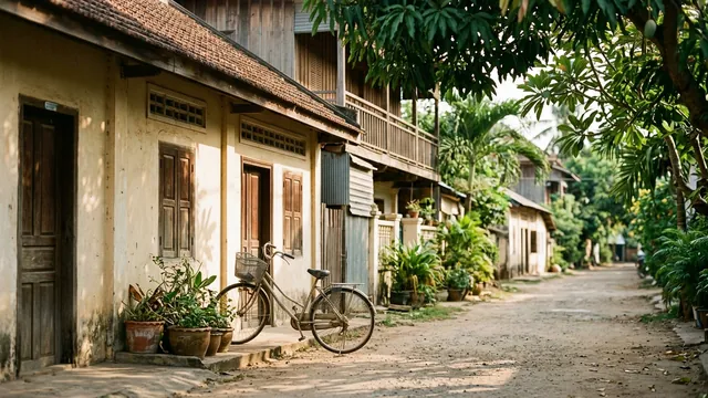 A quiet residential street in Siem Reap, illustrating choosing where to live.